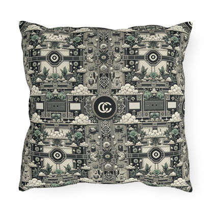 Cyber Garden Party Tech Garden Extravaganza Outdoor Pillow - 8404 Design-54
