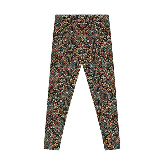 Streetwear Renaissance Artistic Clash of Old and New Stretch Leggings - 8404 Design-46