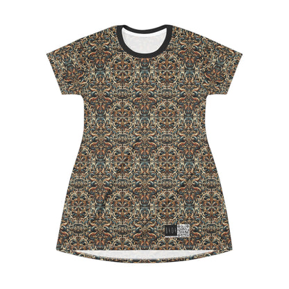 Urban Renaissance Historical Fusion With Street Edge T-Shirt Dress - 8404 Design-59