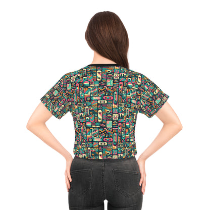 Skate Culture Revival Urban Retro Cool Crop Tee - 8404 Design-61