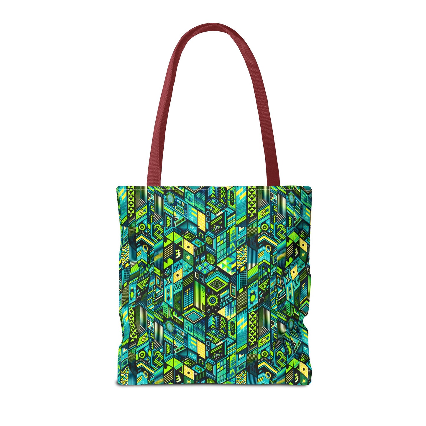 Tech-Infused Neon Tech-Forward Streetwear Tote Bag - 8404 Design-61