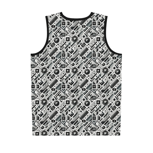 Digital Minimalism Minimalist Tech Basketball Jersey - 8404 Design-62