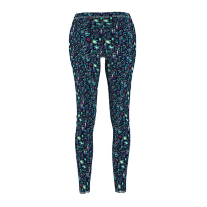 Digital Rebellion Tech-Inspired Streetwear Women's Cut & Sew Casual Leggings - 8404 Design-58