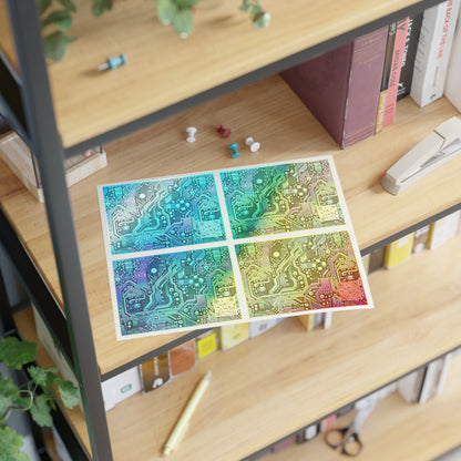 Tech-Infused Neon Tech-Forward Streetwear Sticker Sheets - 8404 Design-66