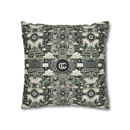 Cyber Garden Party Tech Garden Extravaganza Spun Polyester Square Pillowcase - 8404 Design-54