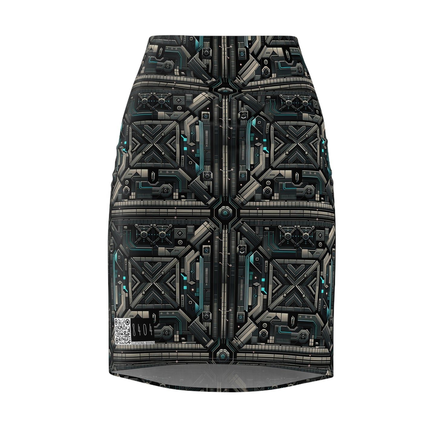 Tech Noir Futuristic Tech Aesthetic with a Dark Twist Women's Pencil Skirt - 8404 Design-59