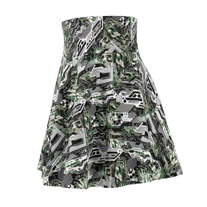 Tech Camo Fusion Tech-Forward Streetwear With a Futuristic Edge Women's Skater Skirt - 8404 Design-46
