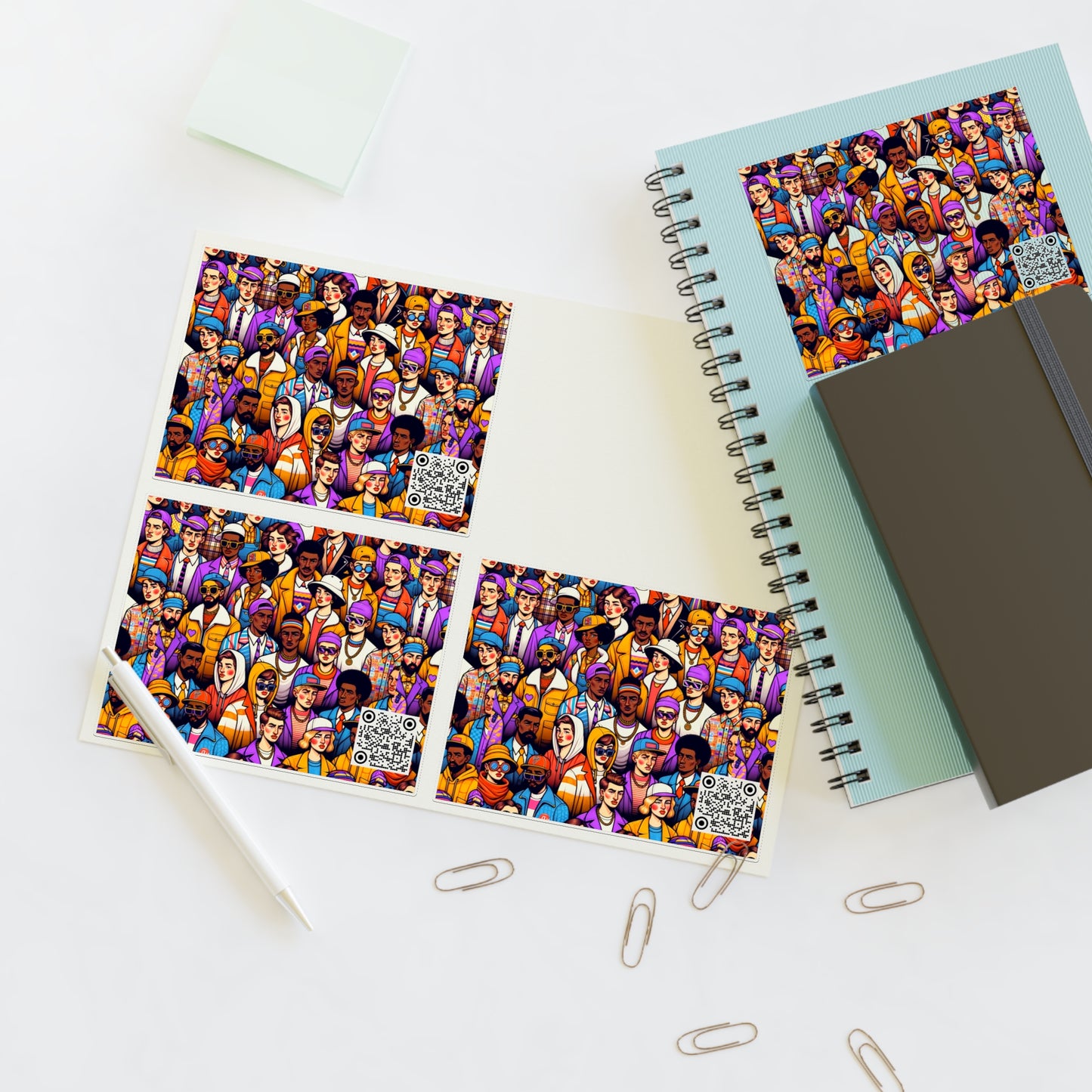 Digital Retro Aesthetics Nostalgic Yet Vibrant Streetwear With a Modern Twist Sticker Sheets - 8404 Design-58