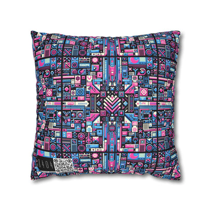 Digital Rebellion Youthful Streetwear with a Rebellious Digital Twist Spun Polyester Square Pillowcase - 8404 Design-65