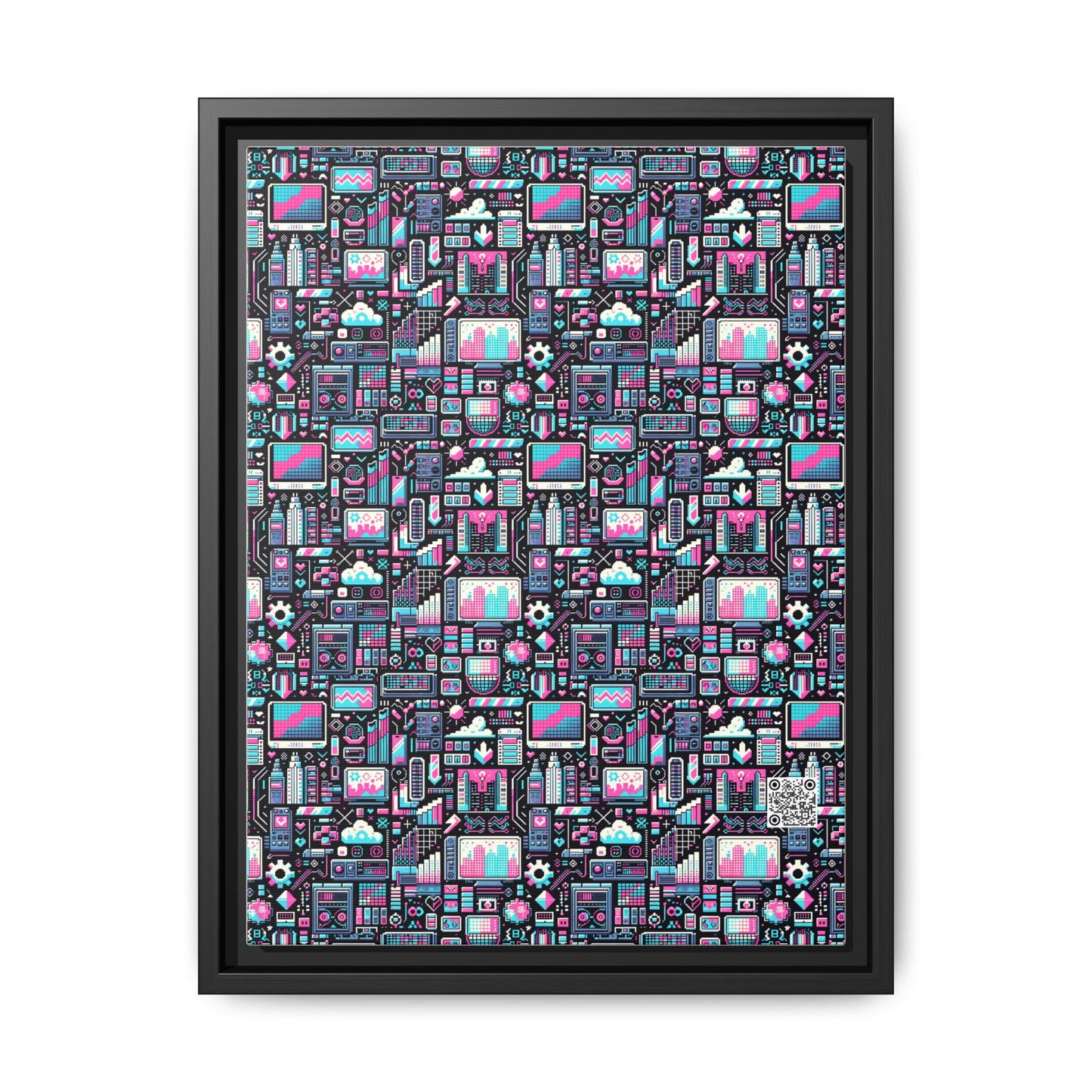 Digital Rebellion Youthful Streetwear with a Rebellious Digital Twist Matte Canvas, Framed (multi-color) - 8404 Design-71 A