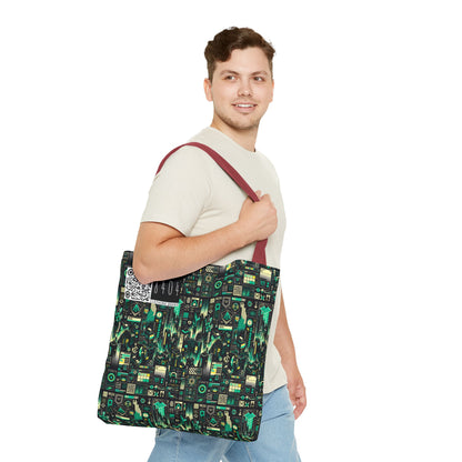 Digital Dystopia Tech Noir Tote Bag - 8404 Design-63