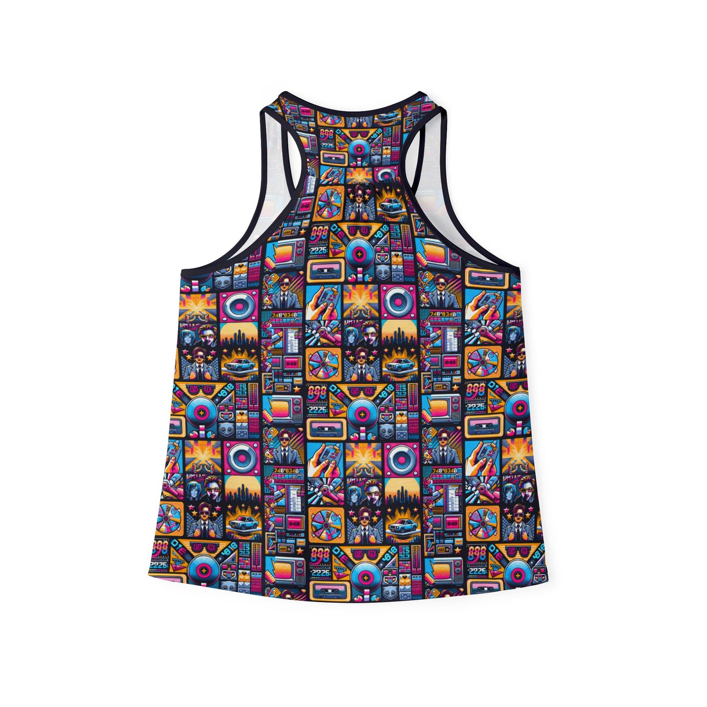 Digital Pop Culture Mashup Maximalist Pop Women's Tank Top - 8404 Design-52