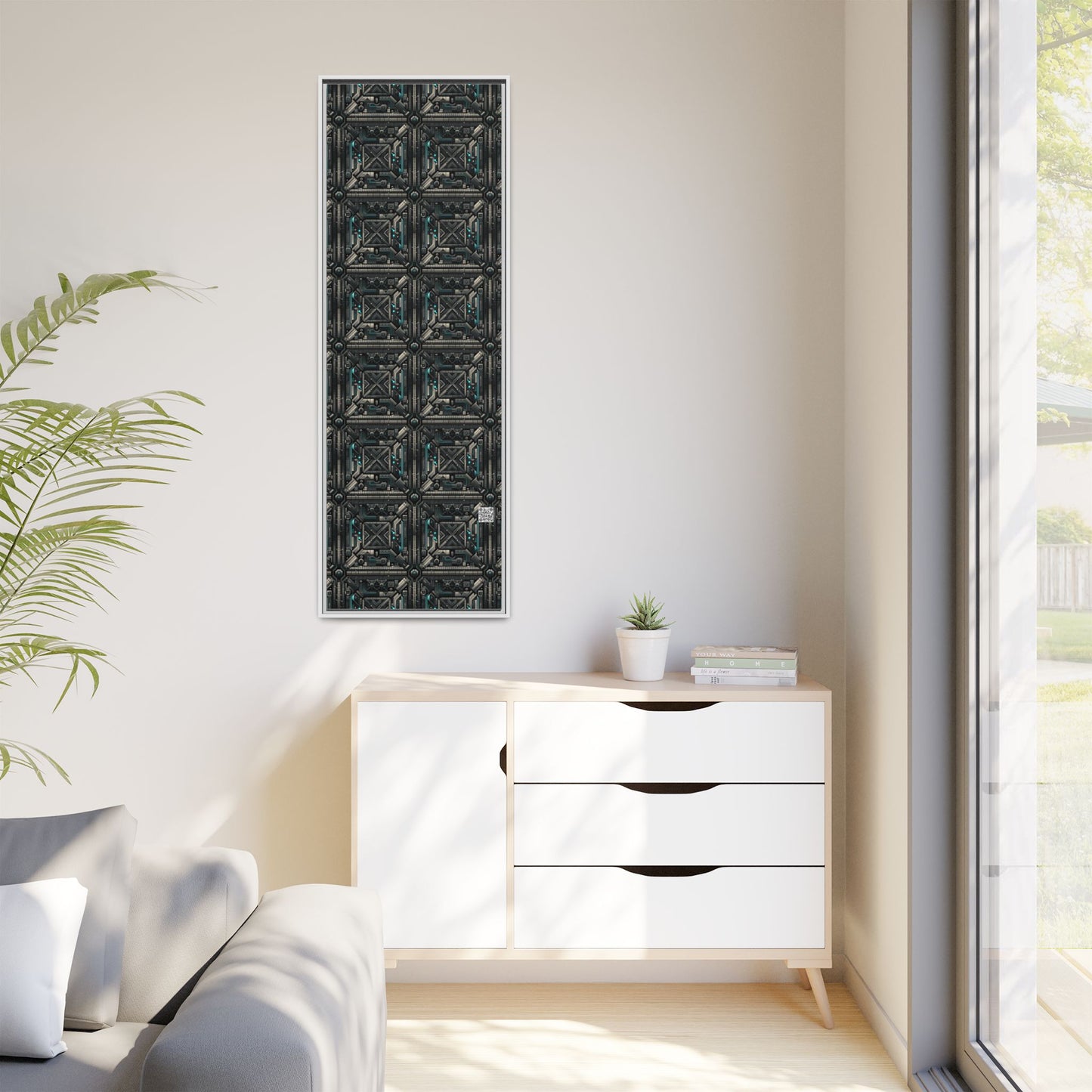 Tech Noir Futuristic Tech Aesthetic with a Dark Twist Matte Canvas, Framed (multi-color) - 8404 Design-59 B