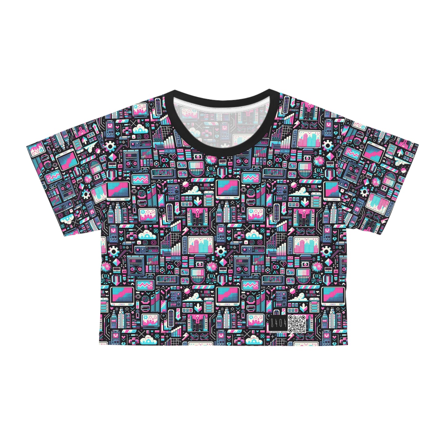 Digital Rebellion Youthful Streetwear with a Rebellious Digital Twist Crop Tee - 8404 Design-71
