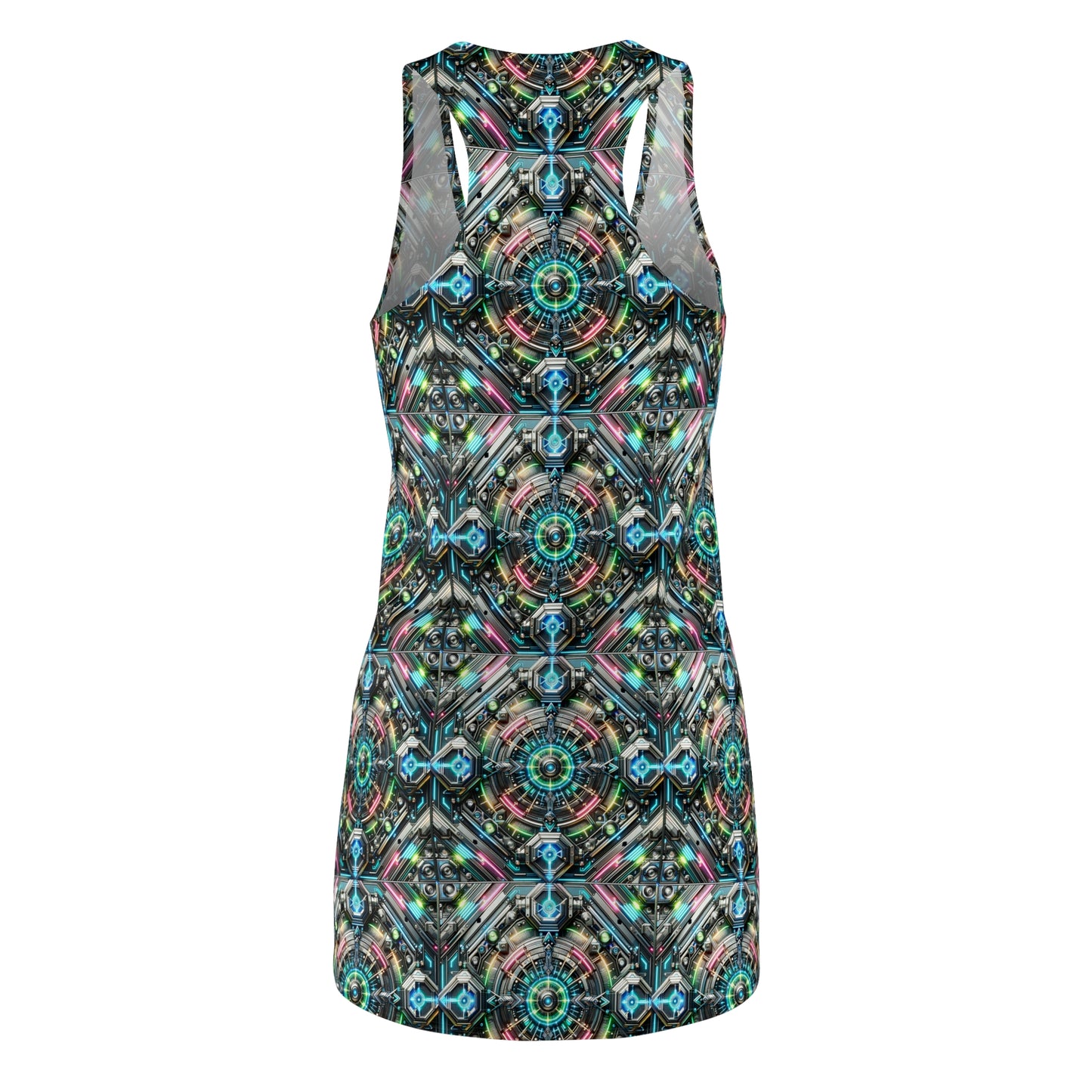 Tech-Infused Futurism Futuristic Tech Women's Cut & Sew Racerback Dress - 8404 Design-53
