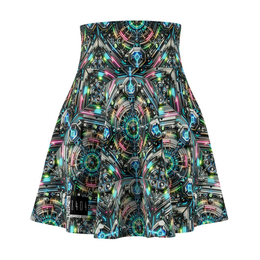Tech-Infused Futurism Futuristic Tech Women's Skater Skirt - 8404 Design-53