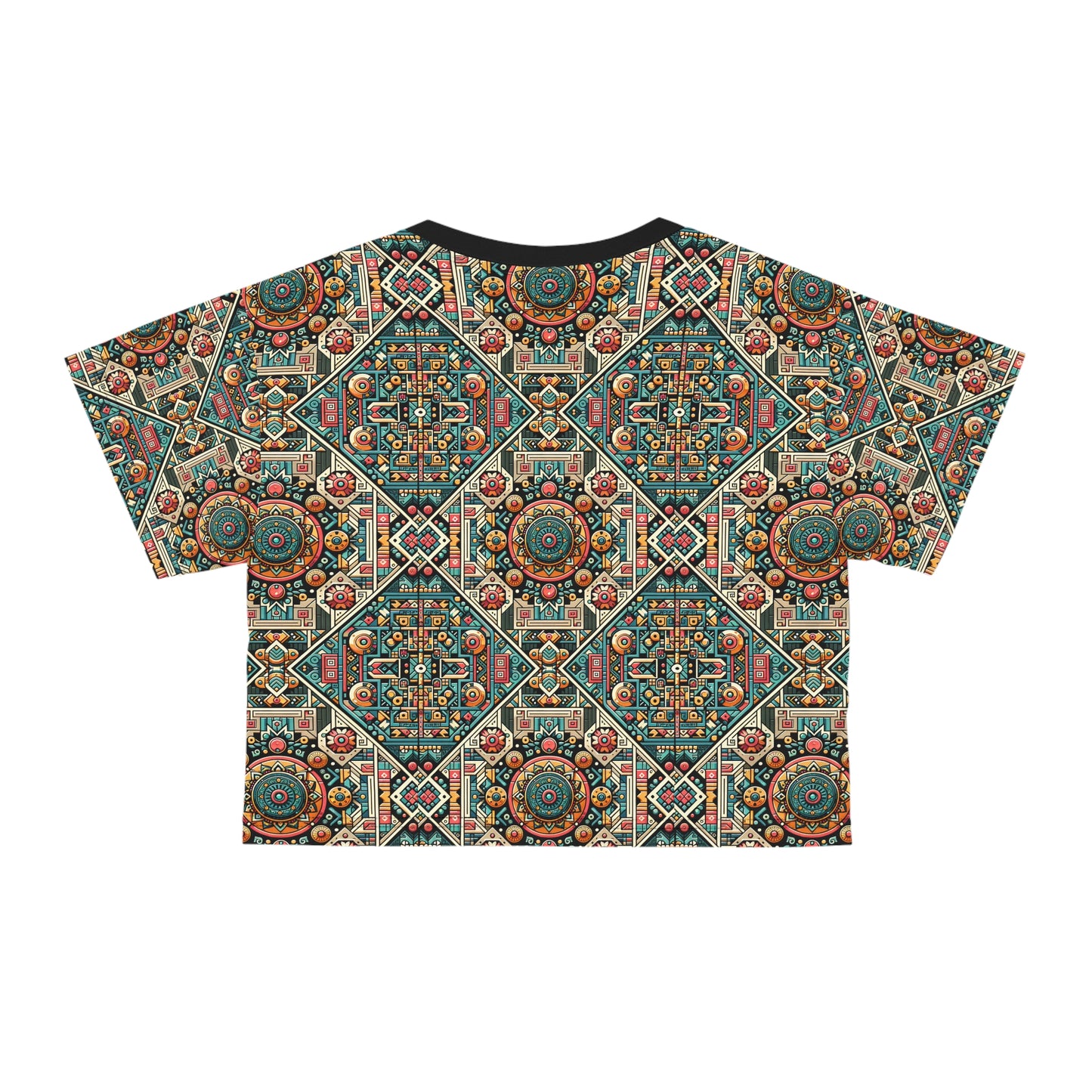 Cultural Fusion Tech Blend of Cultural Heritage With Tech-Inspired Elements Crop Tee - 8404 Design-74