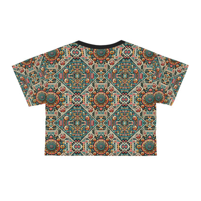Cultural Fusion Tech Blend of Cultural Heritage With Tech-Inspired Elements Crop Tee - 8404 Design-74