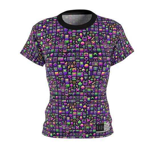 Digital Nostalgia Remix Modern Vintage Fusion Women's Cut & Sew Tee - 8404 Design-49