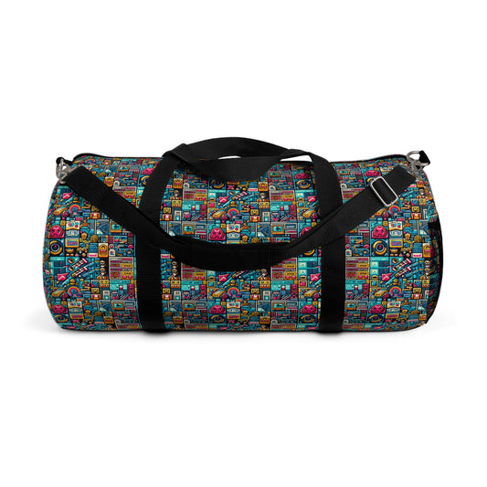 Digital Pop Culture Mashup Maximalist Pop Duffel Bag - 8404 Design-47