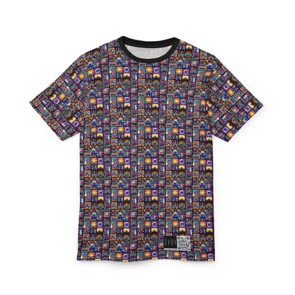 Digital Pop Culture Mashup Maximalist Pop Unisex Cut & Sew Tee - 8404 Design-52
