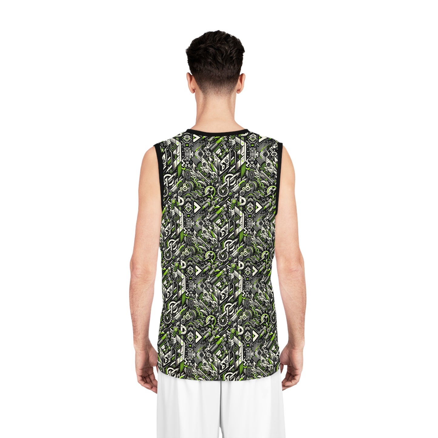 Graffiti Tech Fusion Bold Streetwear Fusion Basketball Jersey - 8404 Design-59