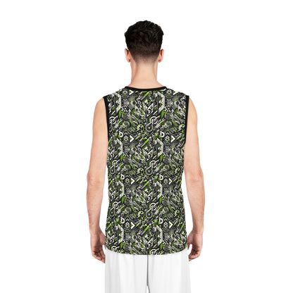 Graffiti Tech Fusion Bold Streetwear Fusion Basketball Jersey - 8404 Design-59