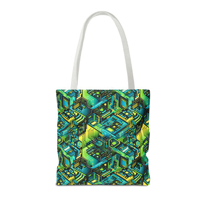 Tech-Infused Neon Tech-Forward Streetwear Tote Bag - 8404 Design-38