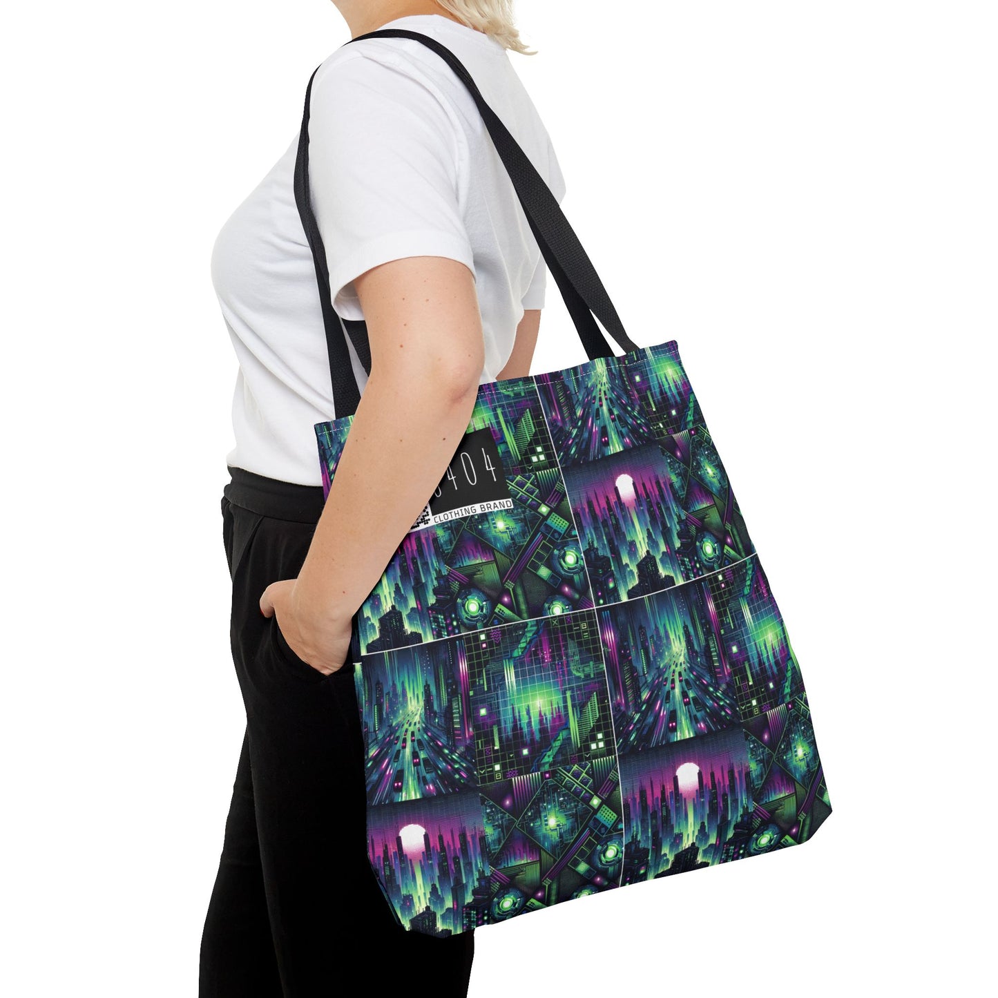 Tech Noir Aesthetics Tech-Forward Urban Dystopia Tote Bag - 8404 Design-54