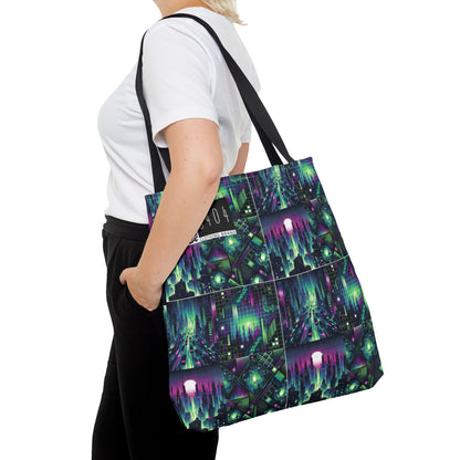 Tech Noir Aesthetics Tech-Forward Urban Dystopia Tote Bag - 8404 Design-54