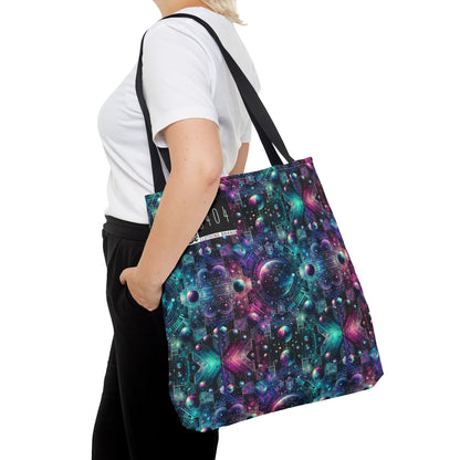 Galactic Hues Tech-Forward Cosmic Fusion Tote Bag - 8404 Design-59