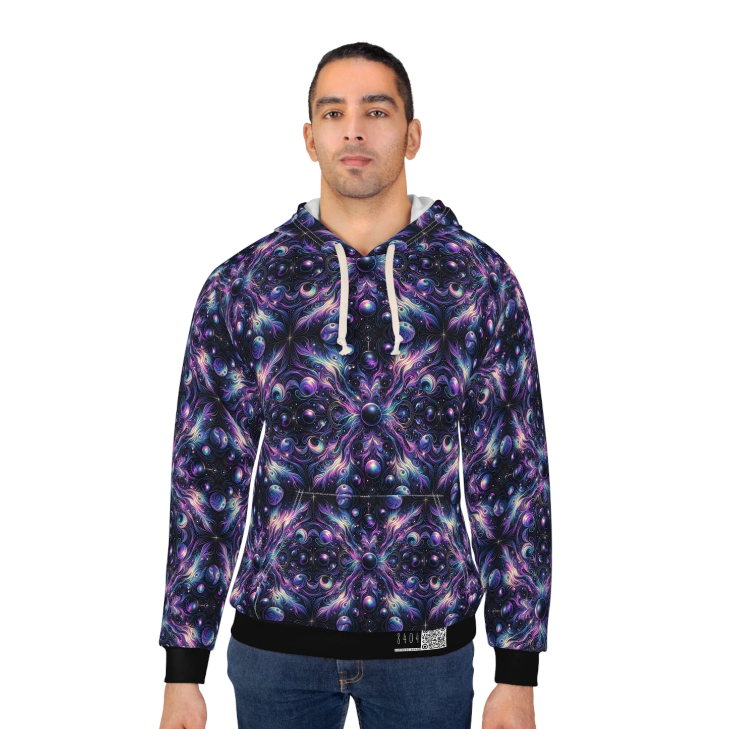 Galactic Hues Tech-Forward Cosmic Fusion Pullover Hoodie - 8404 Design-41