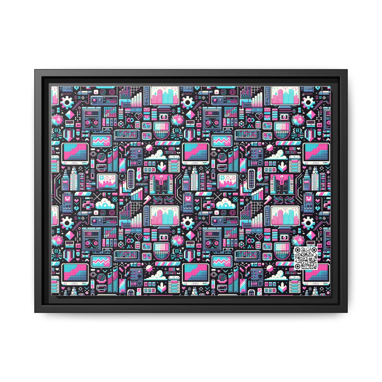 Digital Rebellion Youthful Streetwear with a Rebellious Digital Twist Matte Canvas, Framed (multi-color) - 8404 Design-71 A