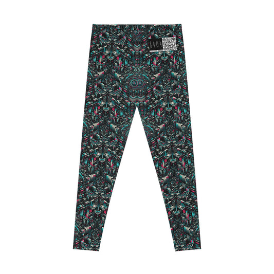 Digital Rebellion Tech-Inspired Streetwear Stretch Leggings - 8404 Design-54