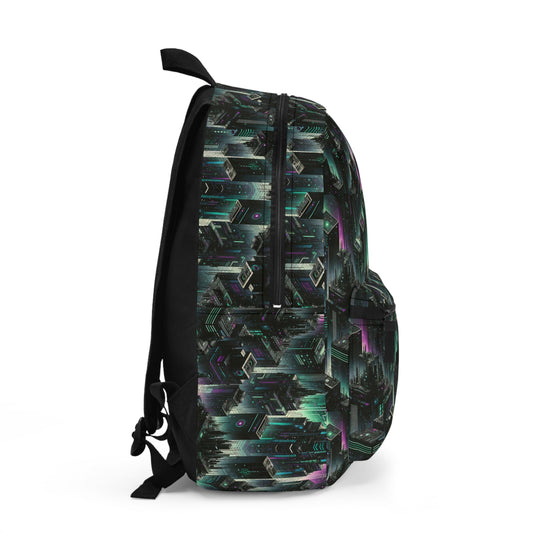 Tech Noir Aesthetics Tech-Forward Urban Dystopia Backpack - 8404 Design-44