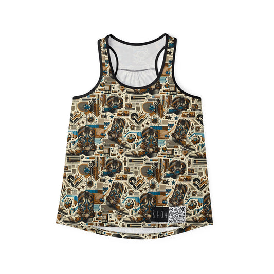 Digital Cowboy Chic Tech-Infused Western Fusion Women's Tank Top - 8404 Design-45