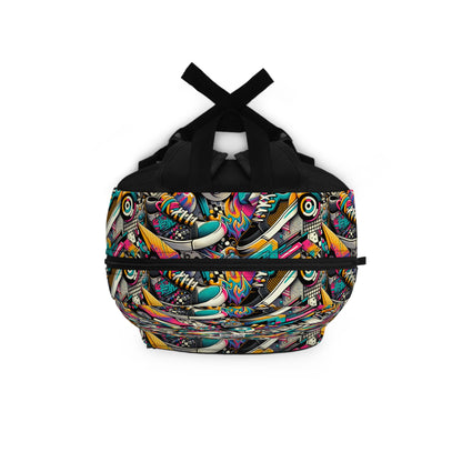 Urban Graffiti Fusion Eclectic Street Art Meets Modern Tech Culture Backpack - 8404 Design-55
