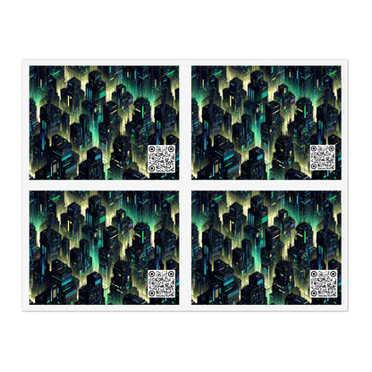 Tech Noir Aesthetics Tech-Forward Urban Dystopia Sticker Sheets - 8404 Design-68