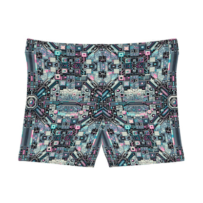 Digital Renaissance Tech-Forward Maximalism Women's Shorts - 8404 Design-44