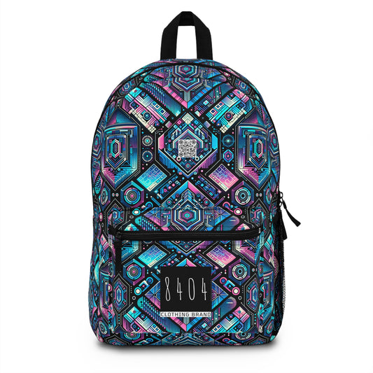 Digital Dreamland Futuristic Tech Aesthetic Backpack - 8404 Design-46
