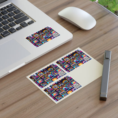 Digital Pop Culture Mashup Maximalist Pop Sticker Sheet - 8404 Design-52