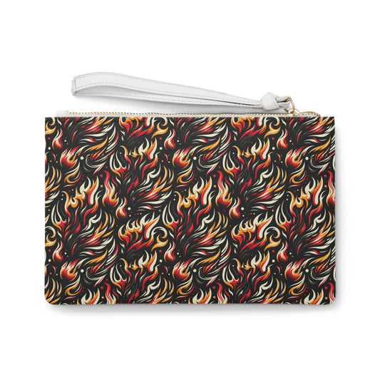 Fire & Flames Bold Streetwear Statement Clutch Bag - 8404 Design-60