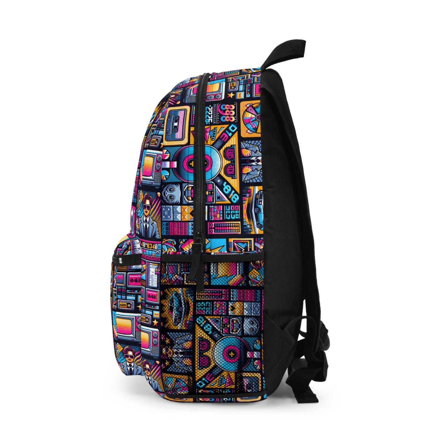 Digital Pop Culture Mashup Maximalist Pop Backpack - 8404 Design-52