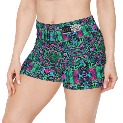 Digital Glitch Vibes Tech-Inspired Streetwear Women's Shorts - 8404 Design-71