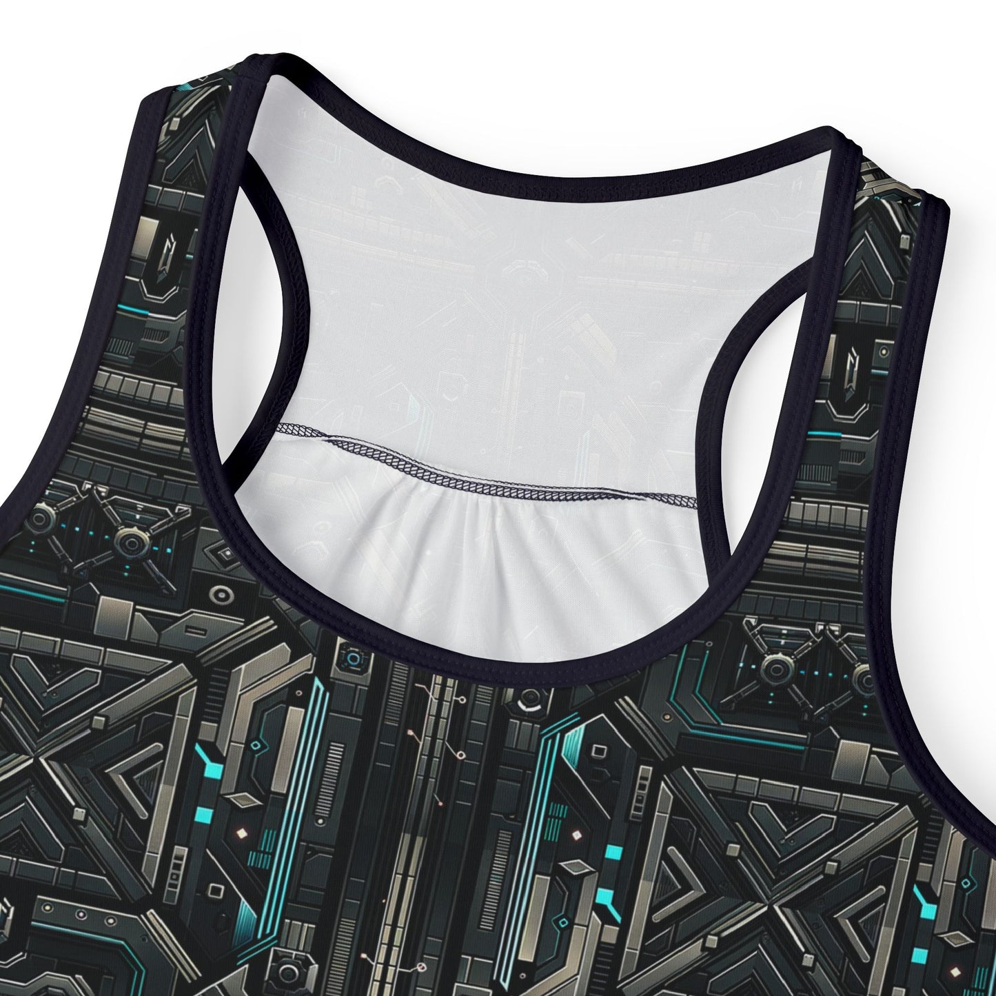 Tech Noir Futuristic Tech Aesthetic with a Dark Twist Women's Tank Top - 8404 Design-59