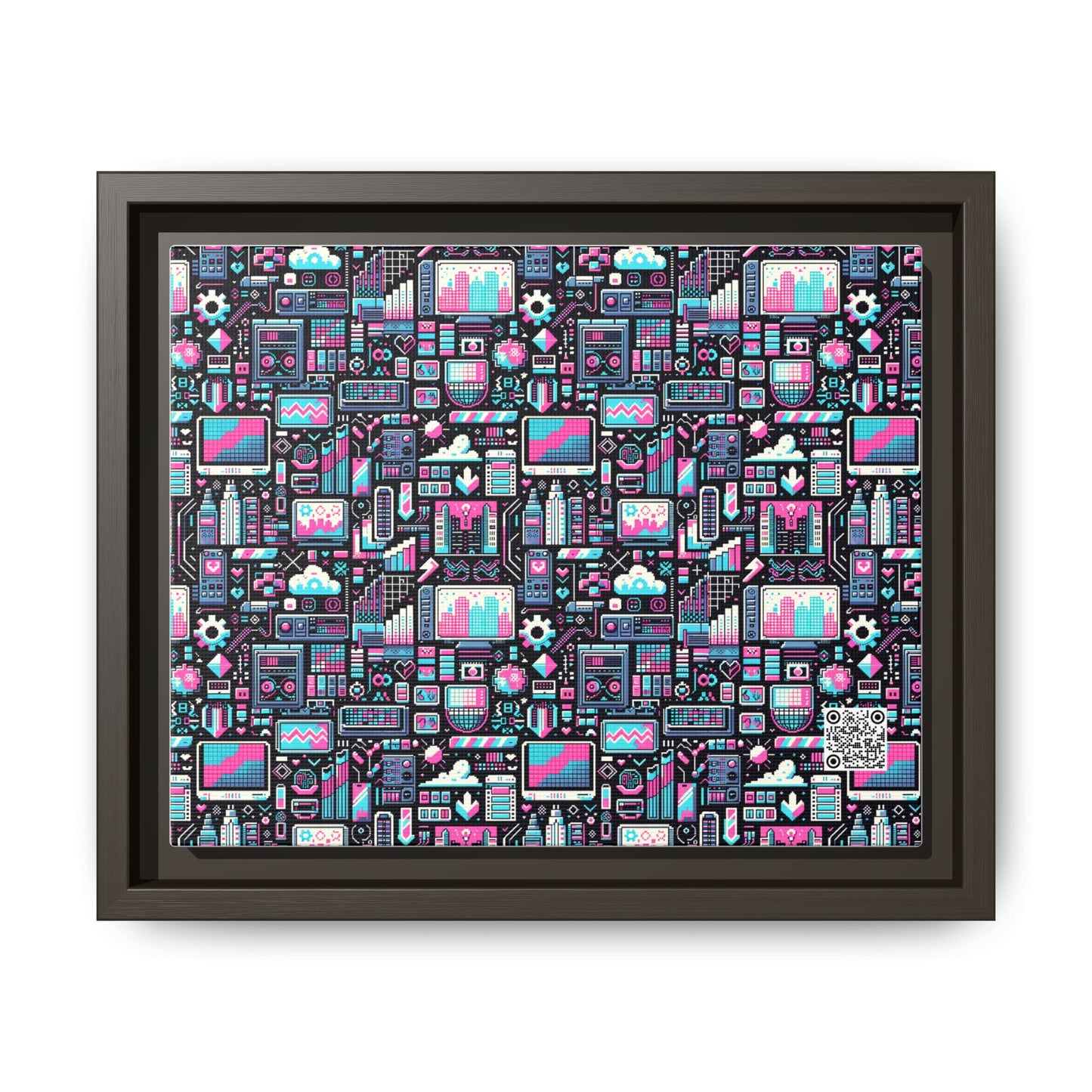 Digital Rebellion Youthful Streetwear with a Rebellious Digital Twist Matte Canvas, Framed (multi-color) - 8404 Design-71 B