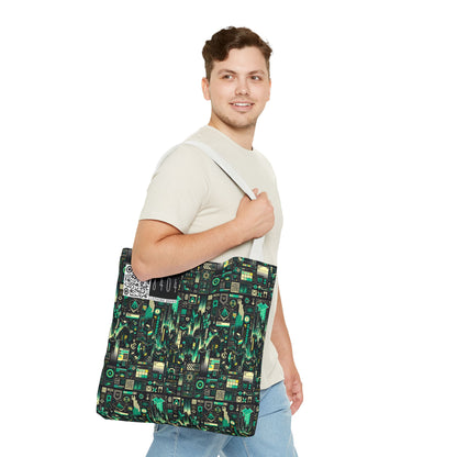 Digital Dystopia Tech Noir Tote Bag - 8404 Design-63