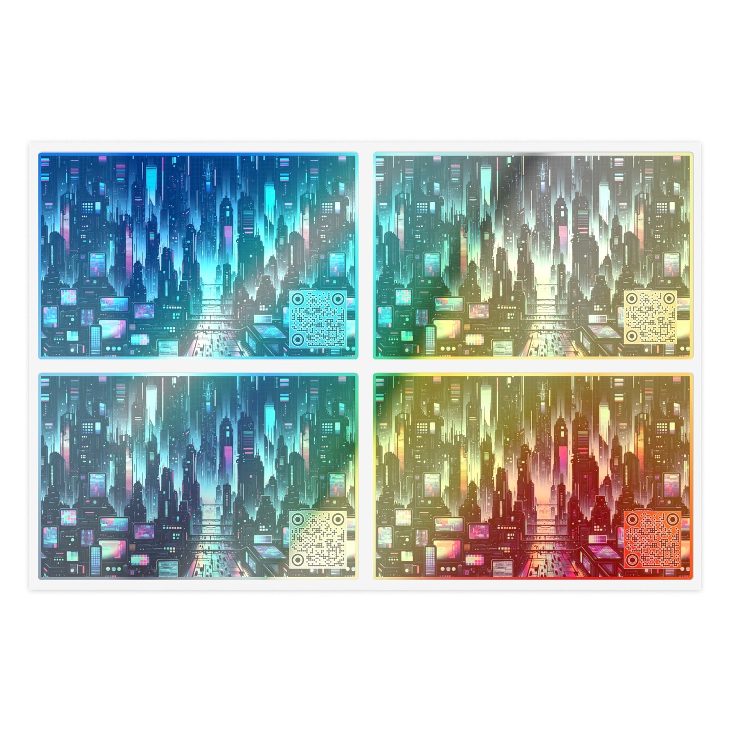 Tech Noir Graphics Cyberpunk Tech Aesthetic Sticker Sheets - 8404 Design-57