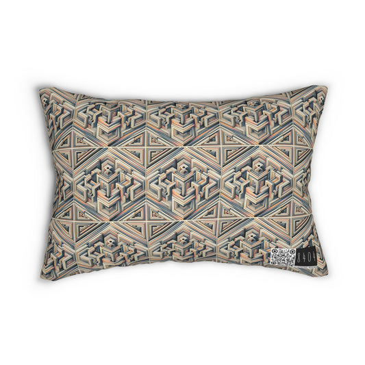 Tech Illusion Graphics Futuristic Artistry Spun Polyester Lumbar Pillow - 8404 Design-52 S