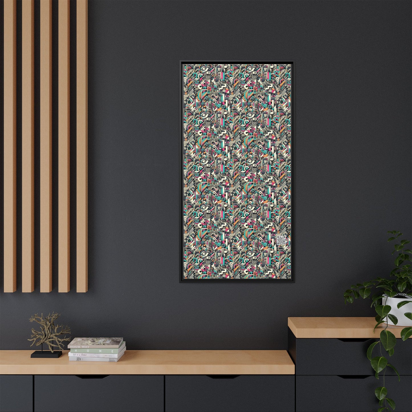 Digital Street Art Urban Street Style Matte Canvas, Framed (multi-color) - 8404 Design-74 B